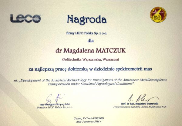 Dr-inz.-Magdalena-Matczuk-laureatka-Nagrody-za-najlepsza-rozprawe-doktorska-w-dziedzinie-spektrometrii-mas